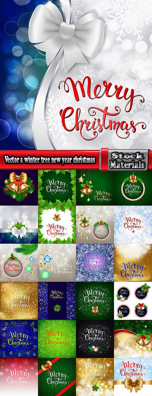 Vector a background picture winter tree new year christmas 2-25 EPS