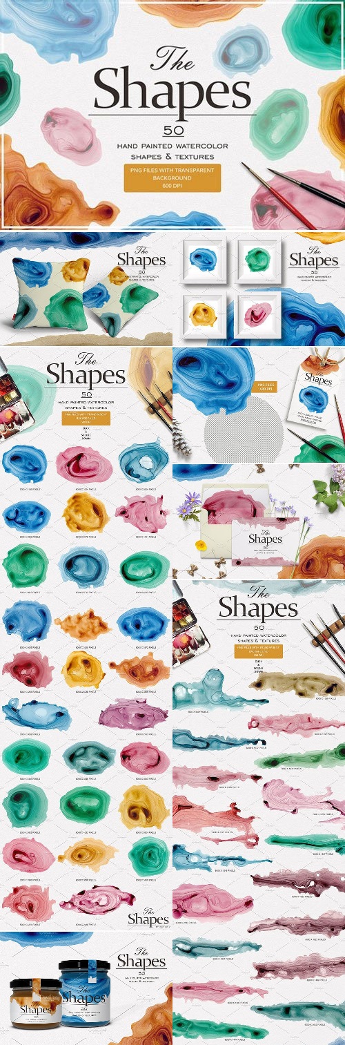 The Shapes (watercolor textures) 2069740
