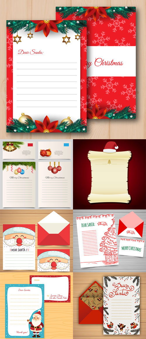 7 Merry Christmas Letters Templates in Vector