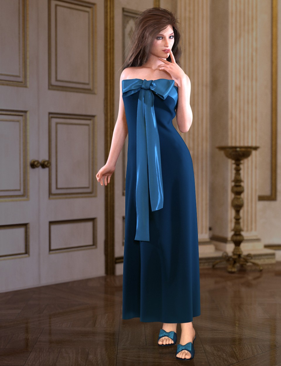 dForce Bow Dress for Genesis 8 Female(s)