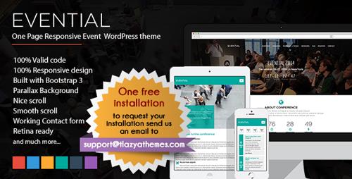 ThemeForest - Evential v1.4.1 - One Page Responsive Event WordPress Theme - 9472007