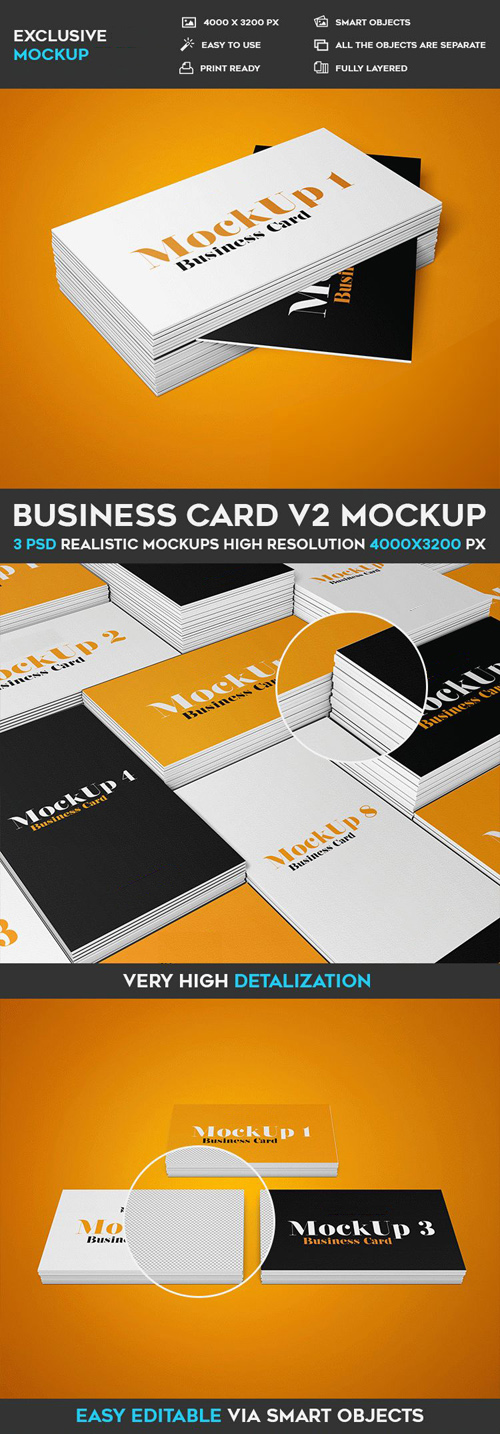 Business Card v2 - 3 PSD Mockups