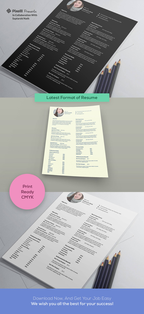 Latest Format of Resume PSD (A4)