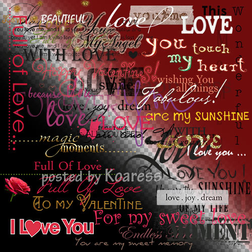 Png клипарт - WordArt к Дню Всех Влюбленных - Слова любви