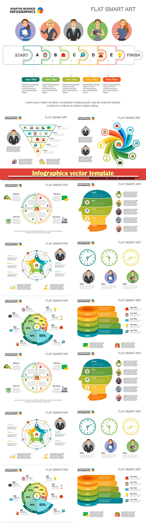 Infographics vector template for business presentations or information banner # 22