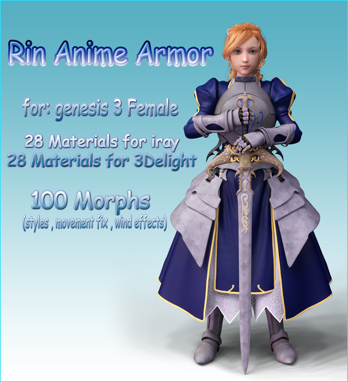 Rin Anime Armor for G3F