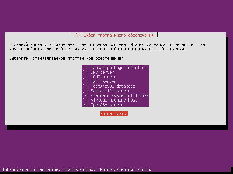 Установка Ubuntu Server 16.04.3 LTS (Шаг 20)