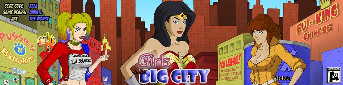 Girls in the Big City [InProgress, v01.18] (TheWorst) [uncen] [2017, ADV, Parody, Comedy, Female Heroine, Big tits/Big Breasts, Fighting] [eng]