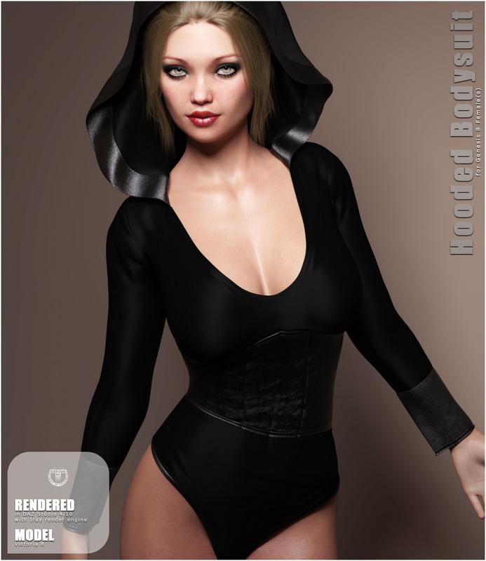 Tomsk Hooded Bodysuit for Genesis 8 Female