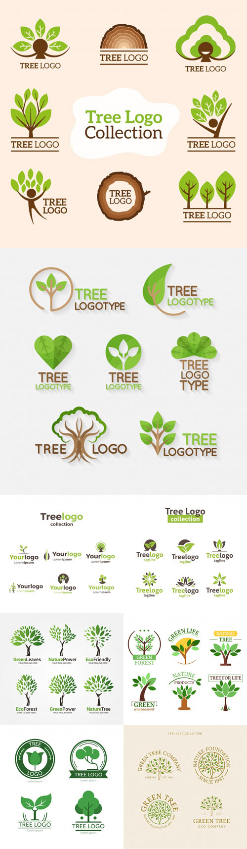 47 Tree Logos Collection in Vector