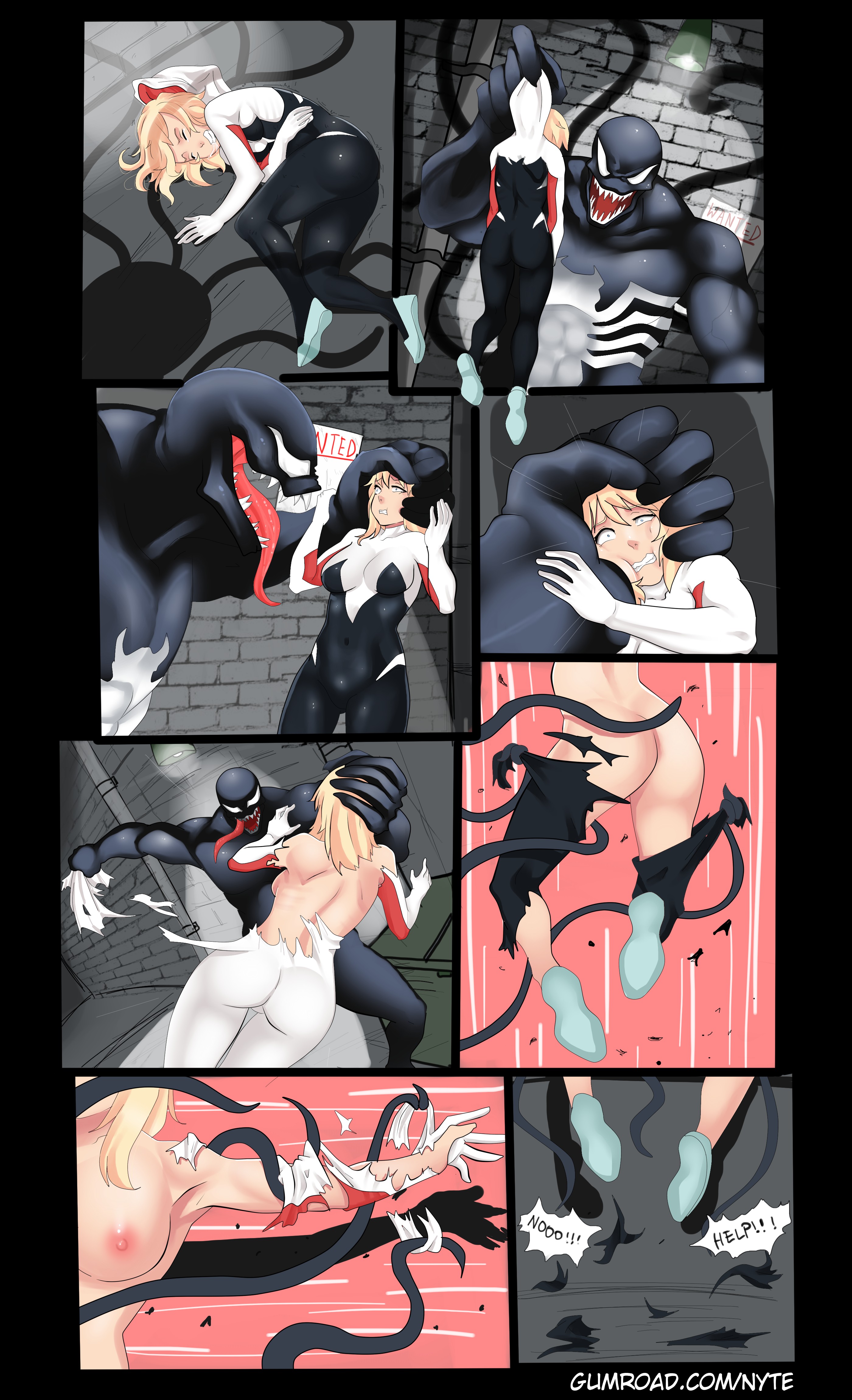 Nyte - Spider Gwen vs Venom - Spiderman sex comic
