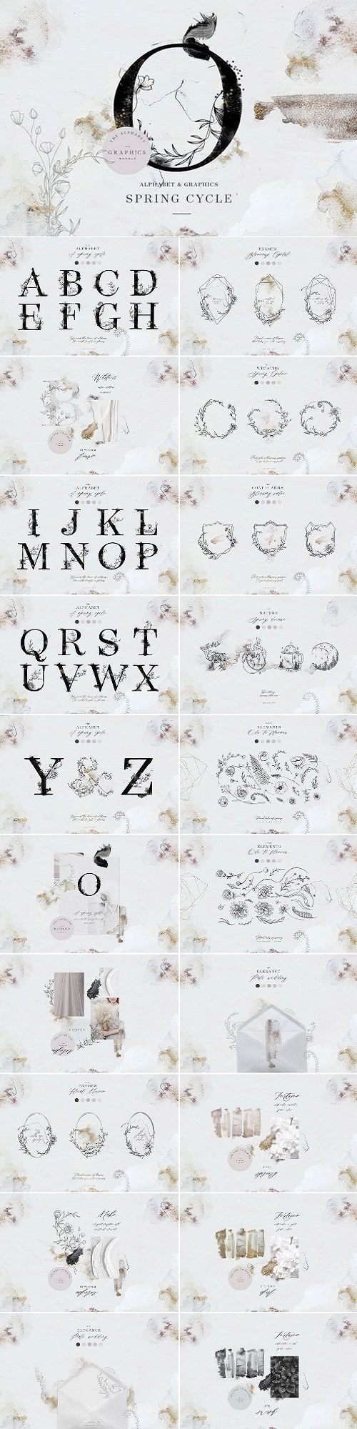 Spring Cycle Alphabet & Graphics - 2286824