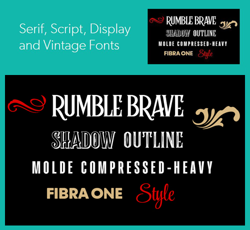 Serif, Script, Display & Vintage Fonts [8 Fonts]