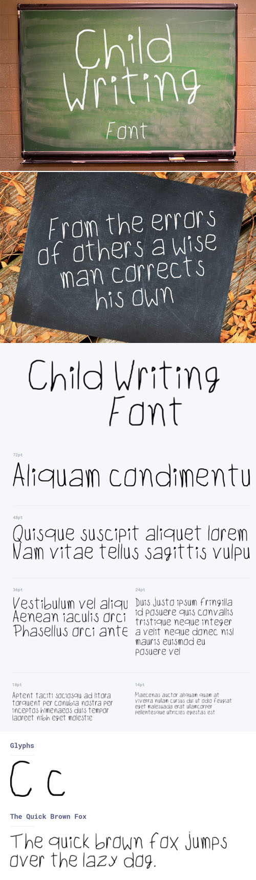 Child Writing Font (TTF)