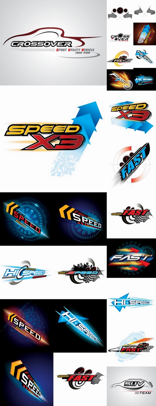 Speed picture vector logo illustration of the business campaign 41-25 Eps