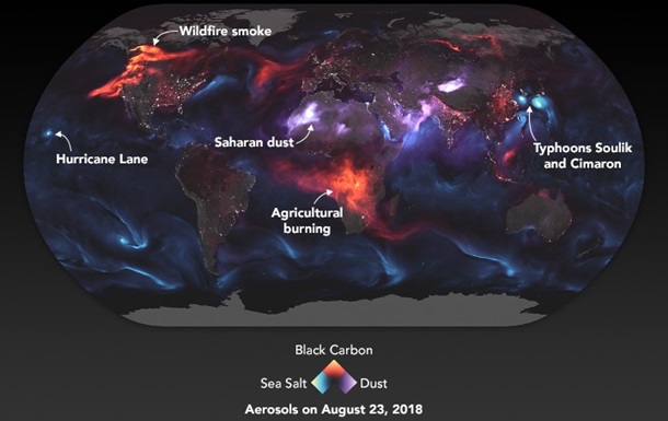 NASA создало карту невидимых облаков мелкой пыли