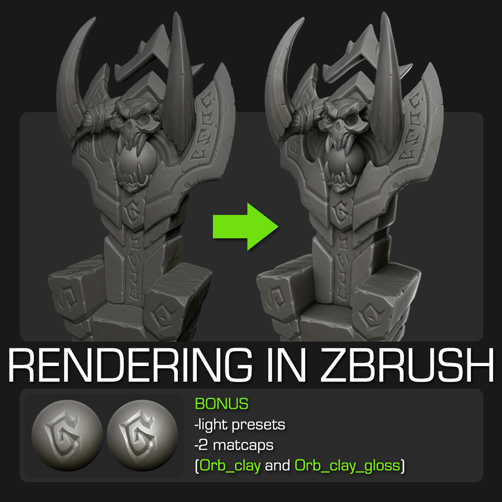 gumroad rendering in zbrush bonus matcap by michael vicente