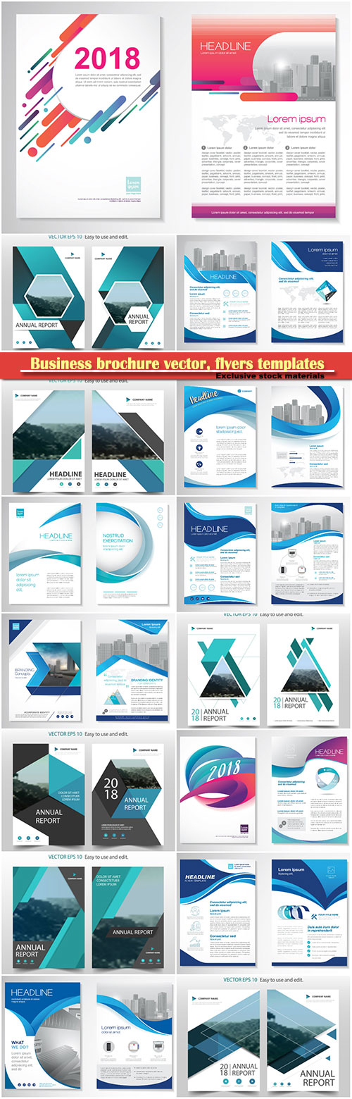 Business brochure vector, flyers templates, report cover design # 106