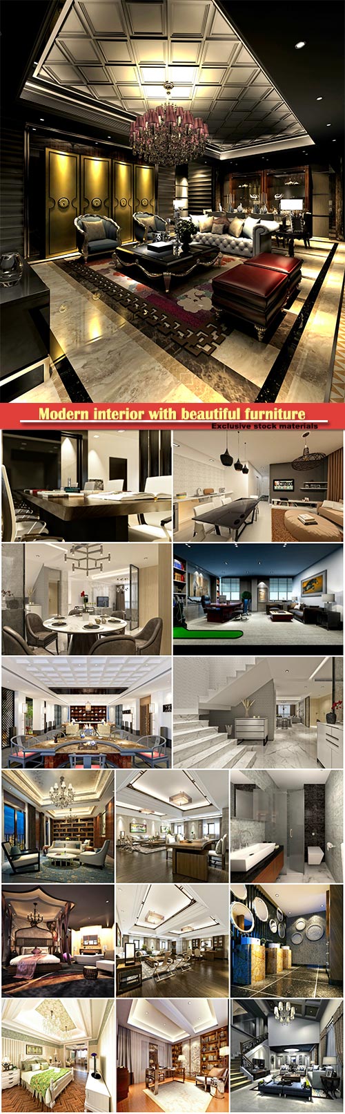 Modern interior with beautiful furniture