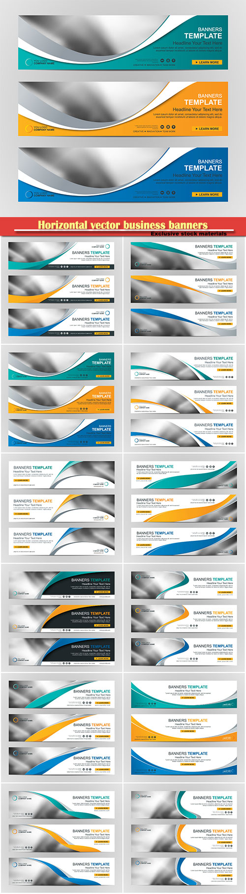Horizontal vector business banners