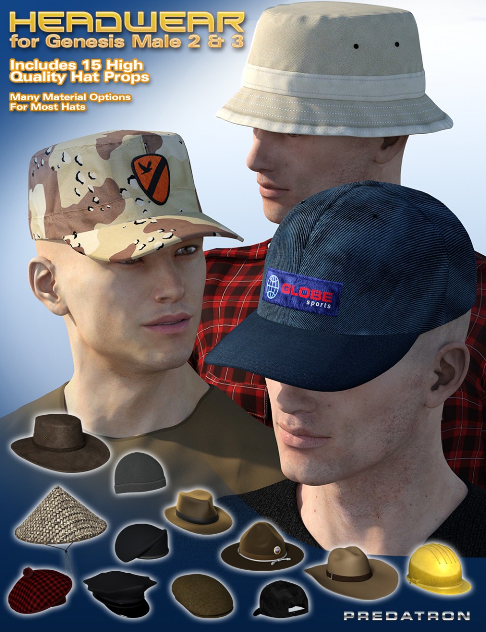 Headwear for Genesis 2 and 3 Male(s)